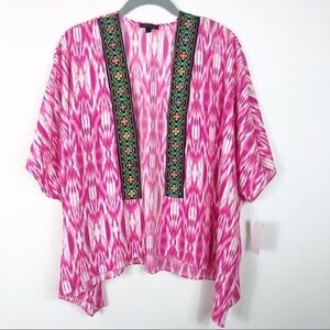 mmmmmm Pink Print S Kimono Style Top NWT